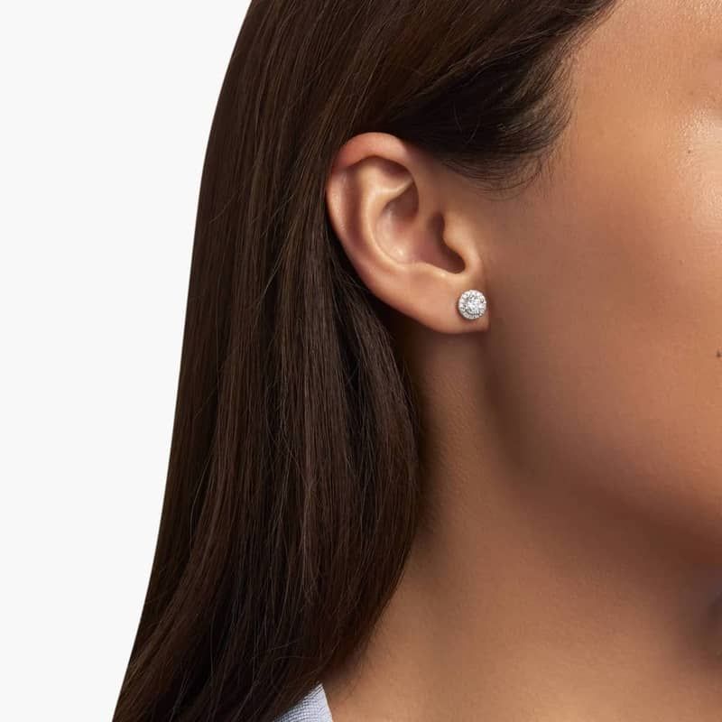 Diamond Halo Stud Earrings in 14k White Gold (1 ct. tw.)