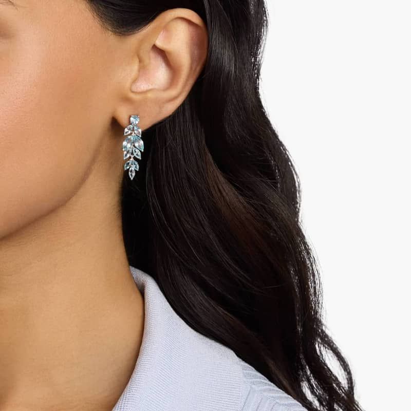 Sky Blue Topaz Fashion Petal Drop Earrings in Sterling Silver