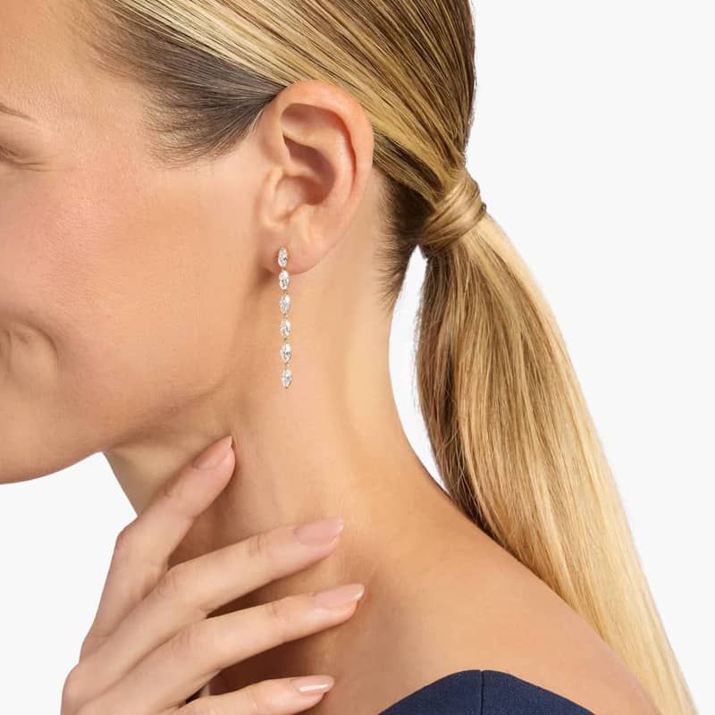 Marquise Diamond Linear Drop Earrings in 14k White Gold (2 1/2 Ct. Tw.)