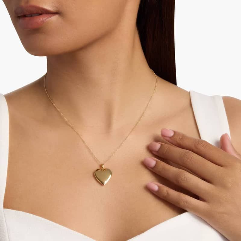 18" Sweetheart Locket in 14k Yellow Gold