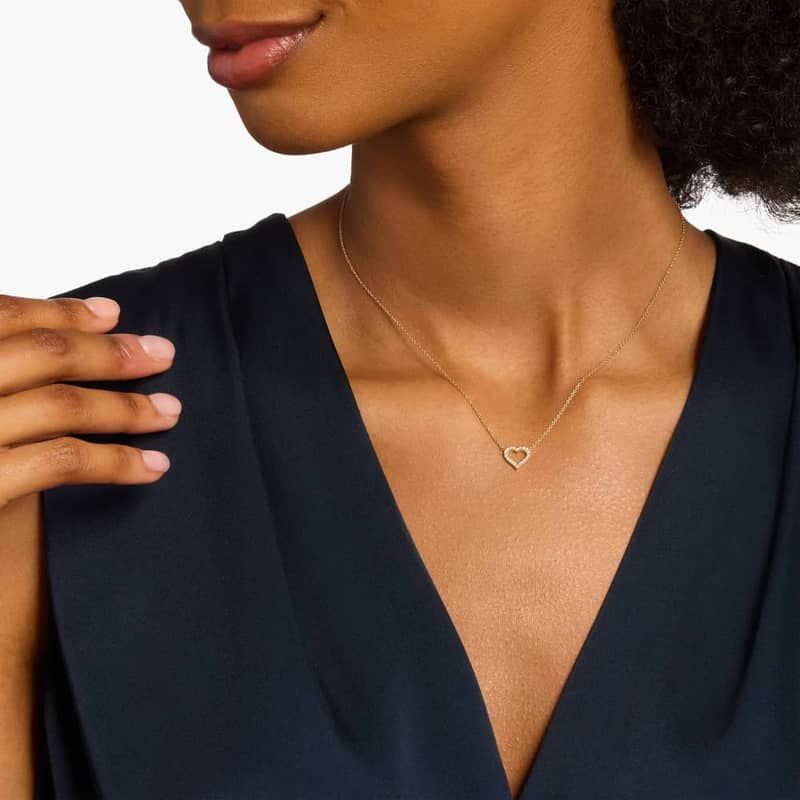 Mini Heart Diamond Necklace in 14k Yellow Gold (1/10 ct. tw.)