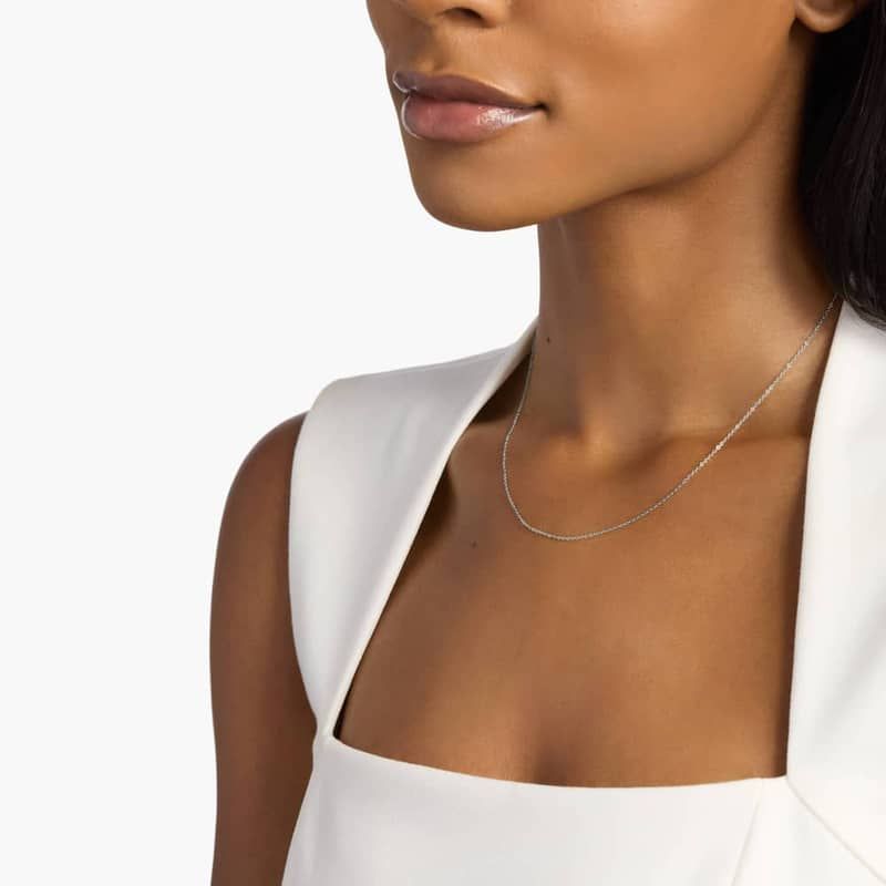 18" Cable Chain in 18k White Gold (1.15mm)