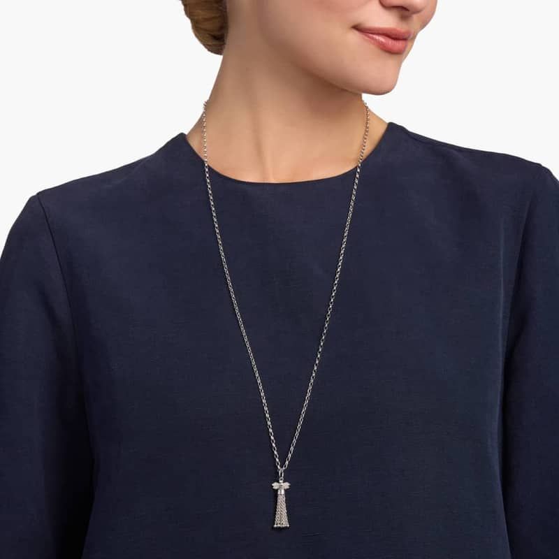 32" Bee Tassel Necklace in Sterling Silver