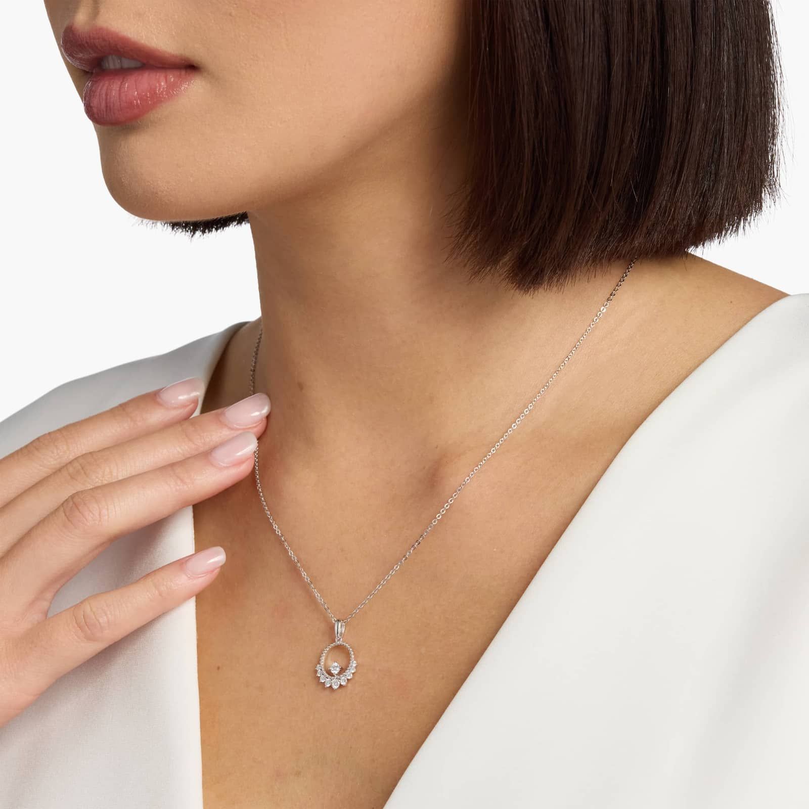 Diamond Burst Pendant in 14k White Gold (1/3 ct. tw.)