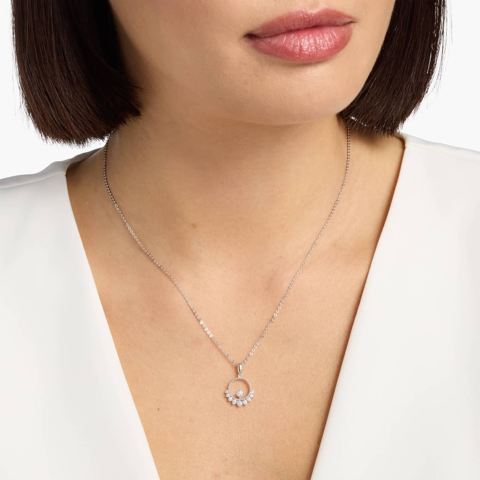 Diamond Burst Pendant in 14k White Gold (1/3 ct. tw.)