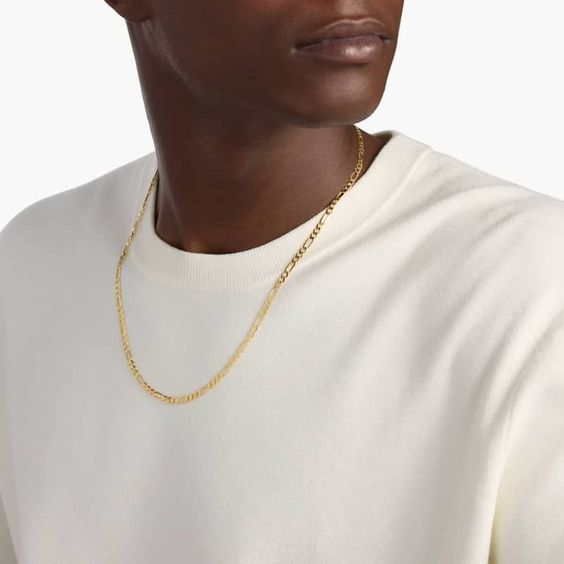 22" Flat Figaro Chain in 14k Yellow Gold (4 mm)