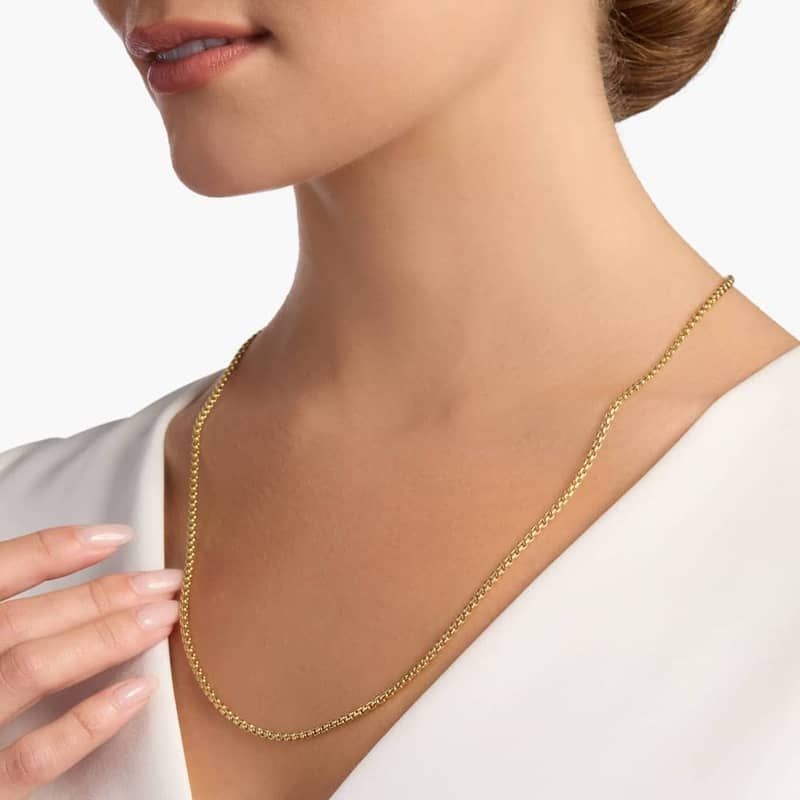 24" Box Chain in Solid 14k Yellow Gold (2.7 mm)