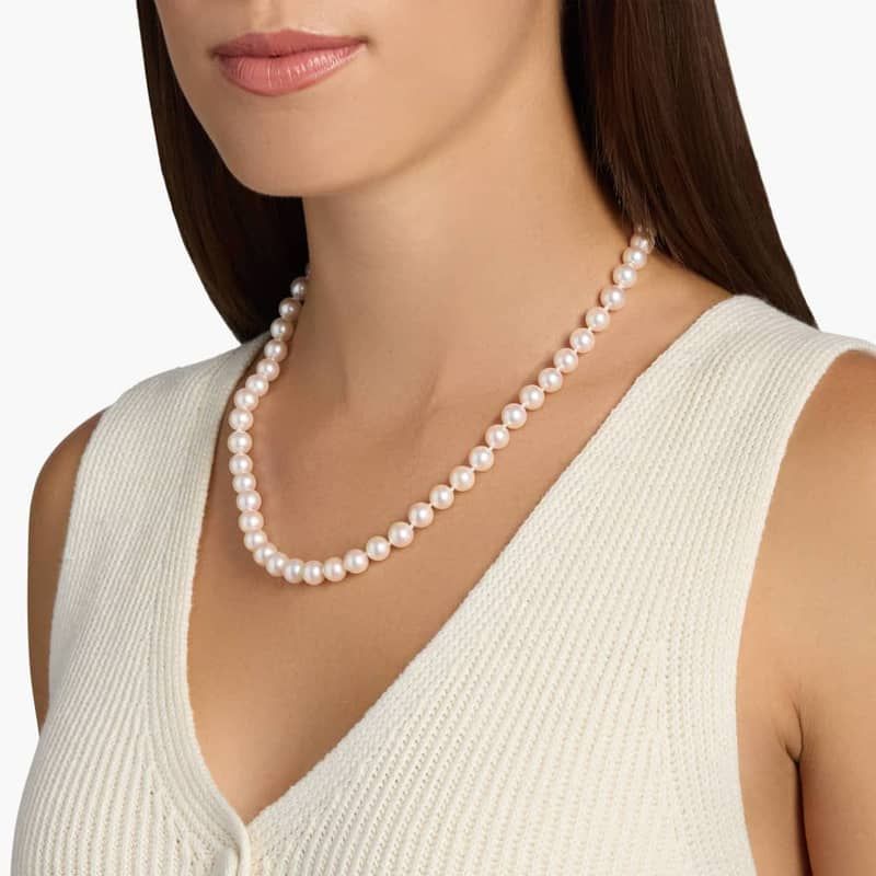 20" Classic Akoya Cultured Pearl Strand Necklace in 18k Yellow Gold (8.0-8.5mm)