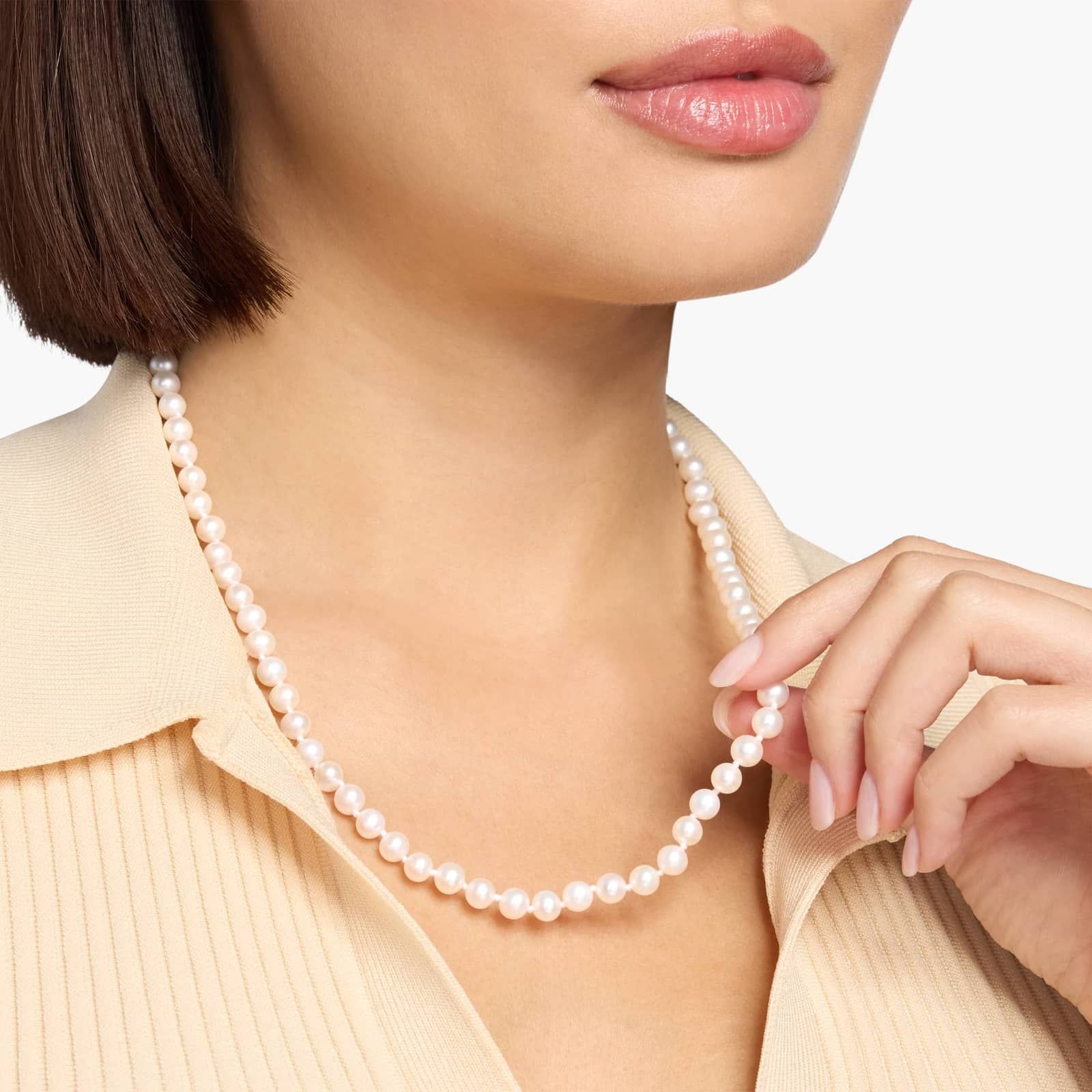 20" Freshwater Cultured Pearl Strand with 14k Yellow Gold (6-6.5mm)