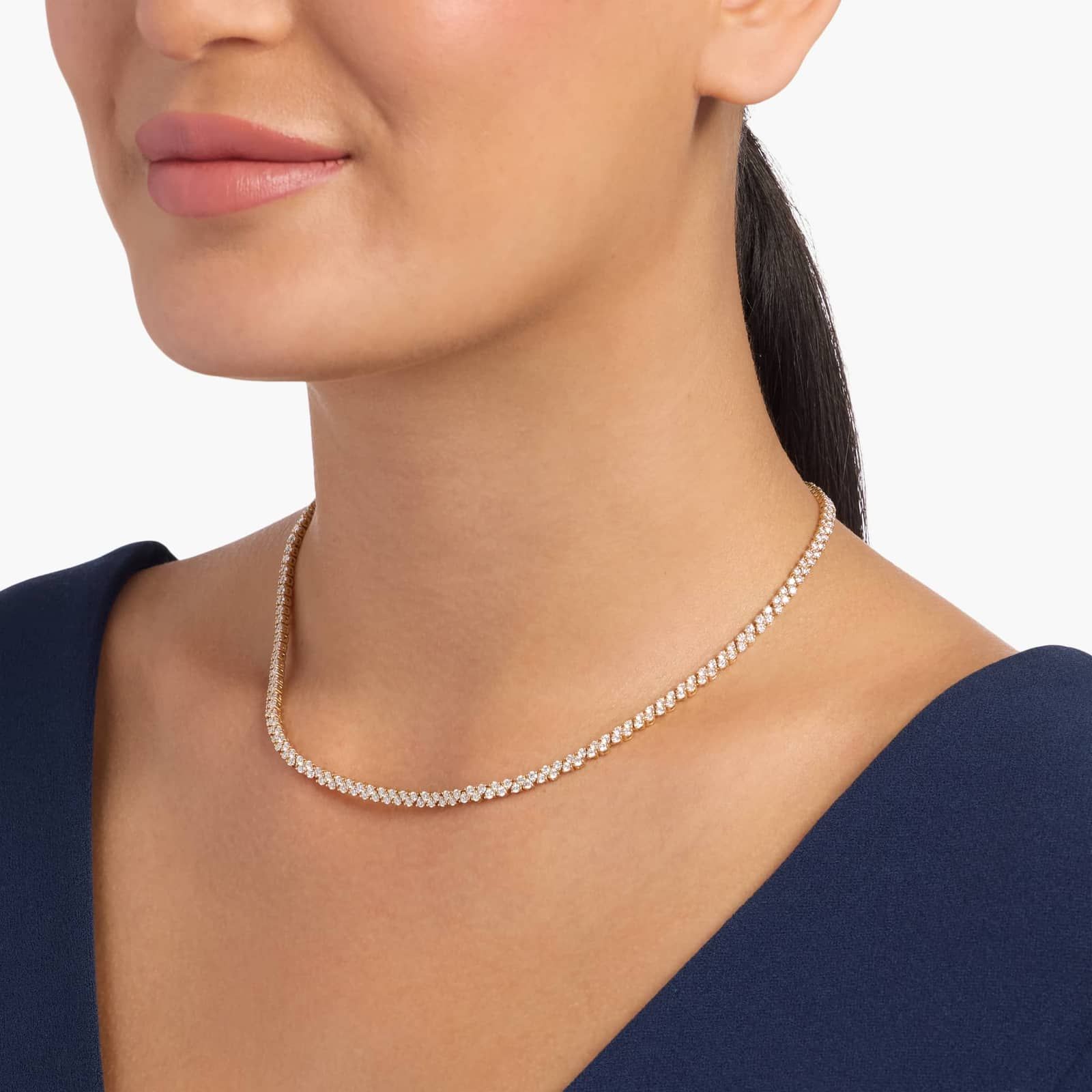 Diamond Garland Fashion Eternity Necklace in 14k White Gold (7 Ct. Tw.)