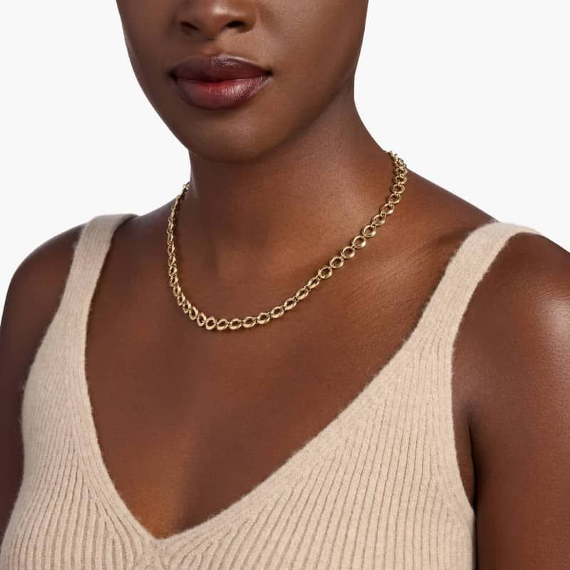 18" Round Link Necklace in 14K Yellow Gold