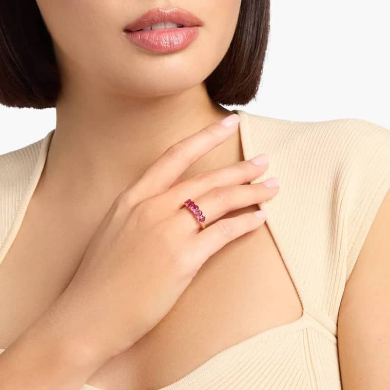 5-Stone Oval Ruby Ring in 14k Yellow Gold (5x4mm)