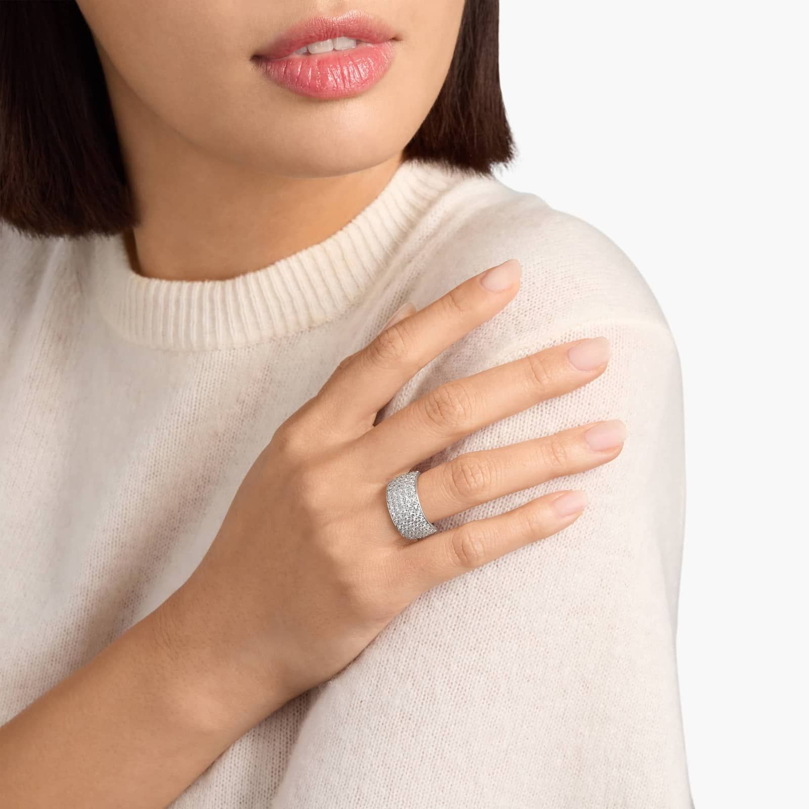 Five Row Pave Anniversary Ring in 14k White Gold (2.5 ct. tw.)