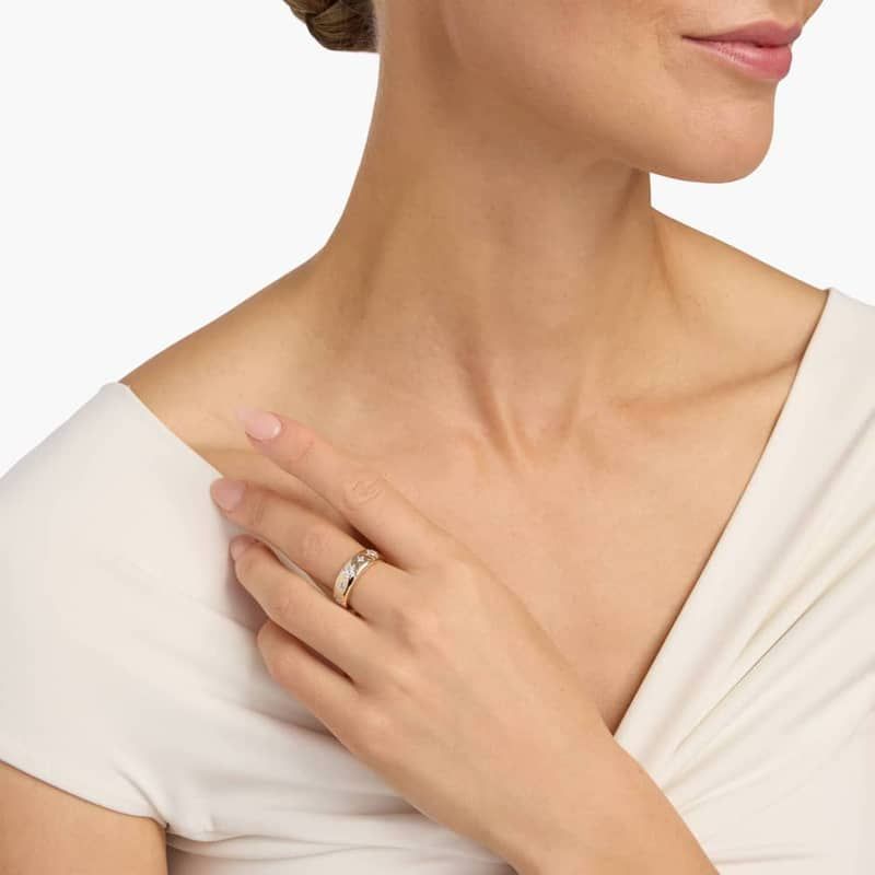 Wide Diamond Glimmer Fashion Band in 14K Yellow Gold (1/4 Ct. Tw.)