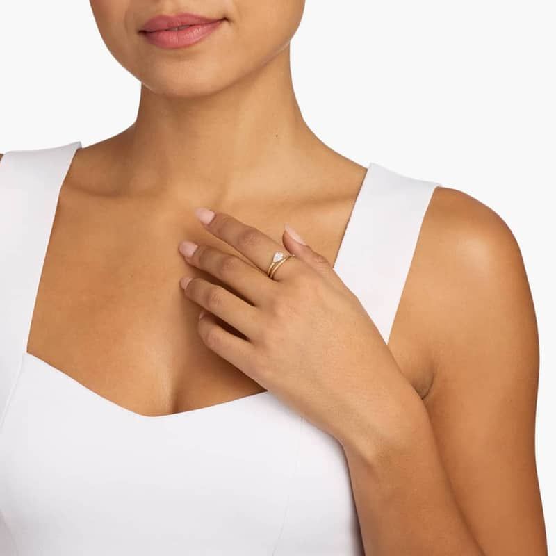 Pear Diamond Wrap Ring in 14K Yellow Gold (3/5 Ct. Tw.)