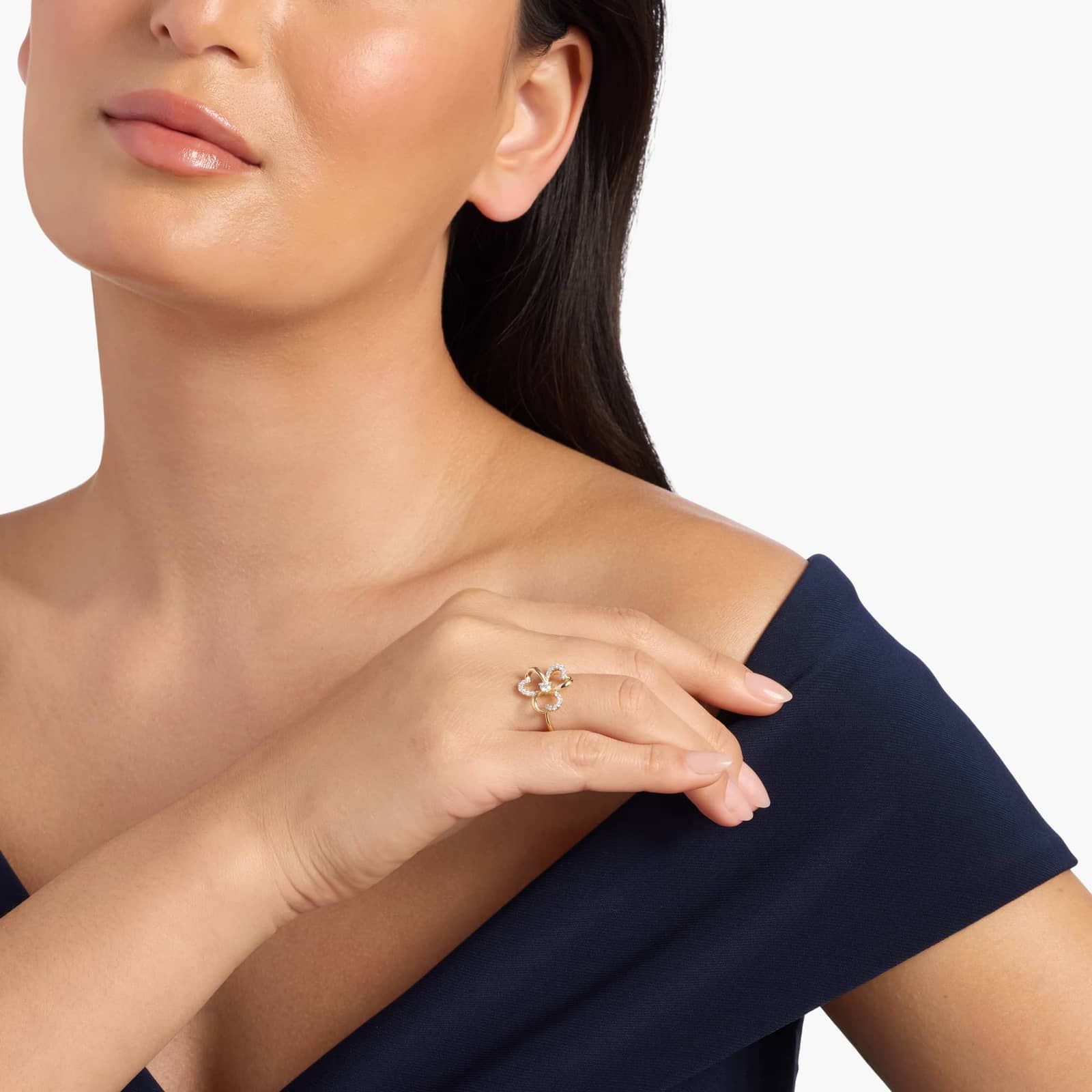 Heart Petal Diamond Ring in 14K Yellow Gold (1/4 Ct. Tw.)