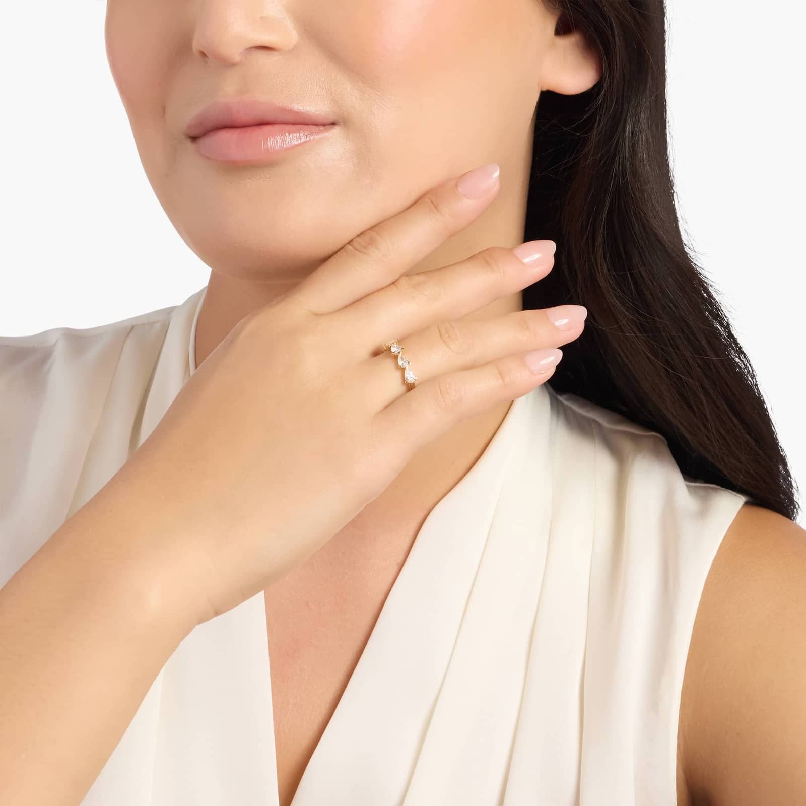 East-West Pear-Shaped Diamond Seven Stone Ring in 14k White Gold (1 Ct. Tw.)