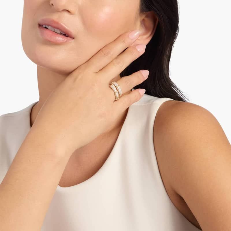 Pave Snake Layered Ring in 14k White Gold (1 1/2 Ct. Tw.)