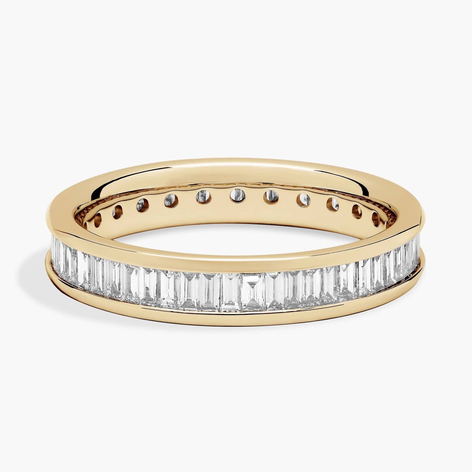 Channel Set Baguette Cut Diamond Eternity Ring in 18k Yellow Gold (1 ct ...