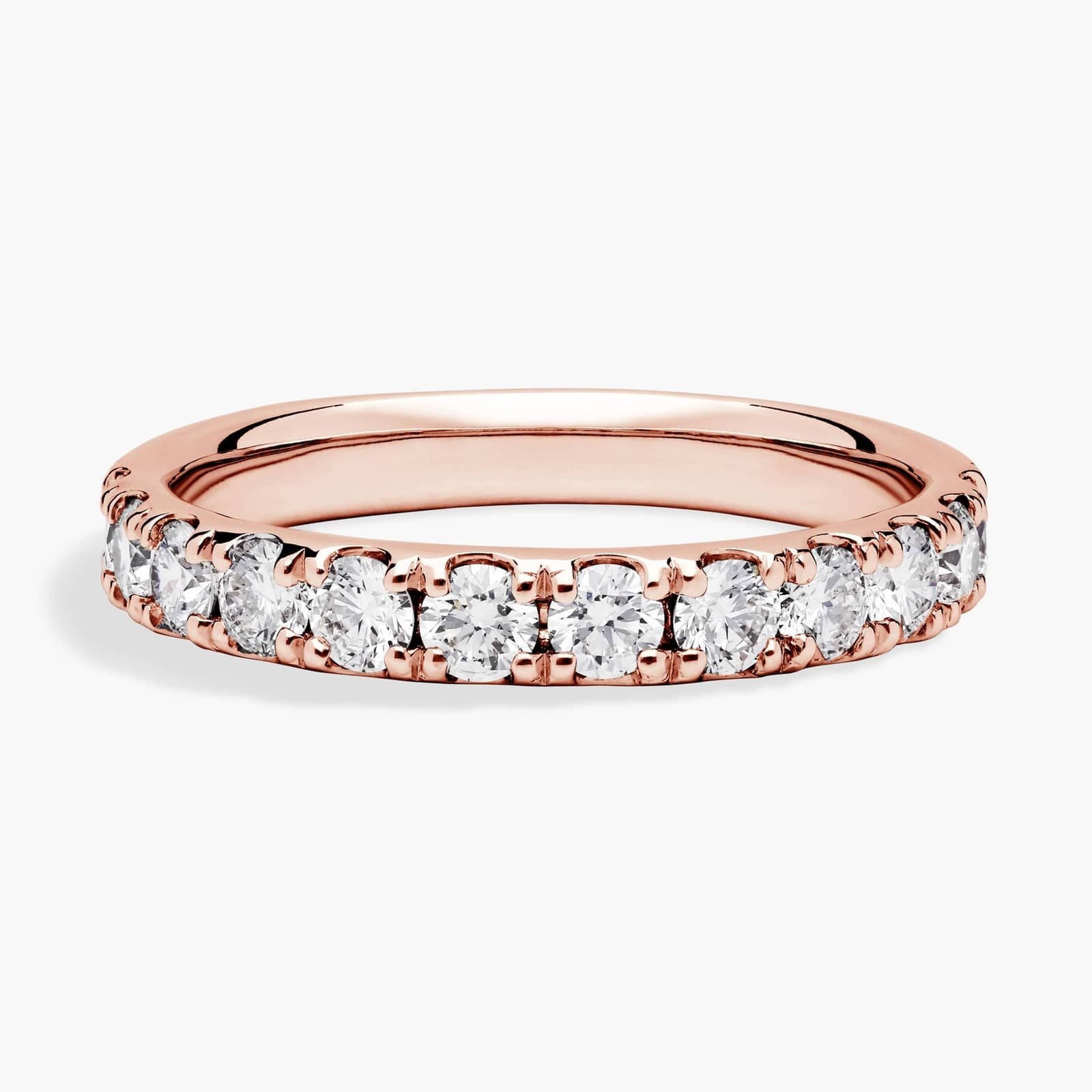 ARI | Scalloped Pavé Round-Brilliant Diamond Ring in Rose Gold