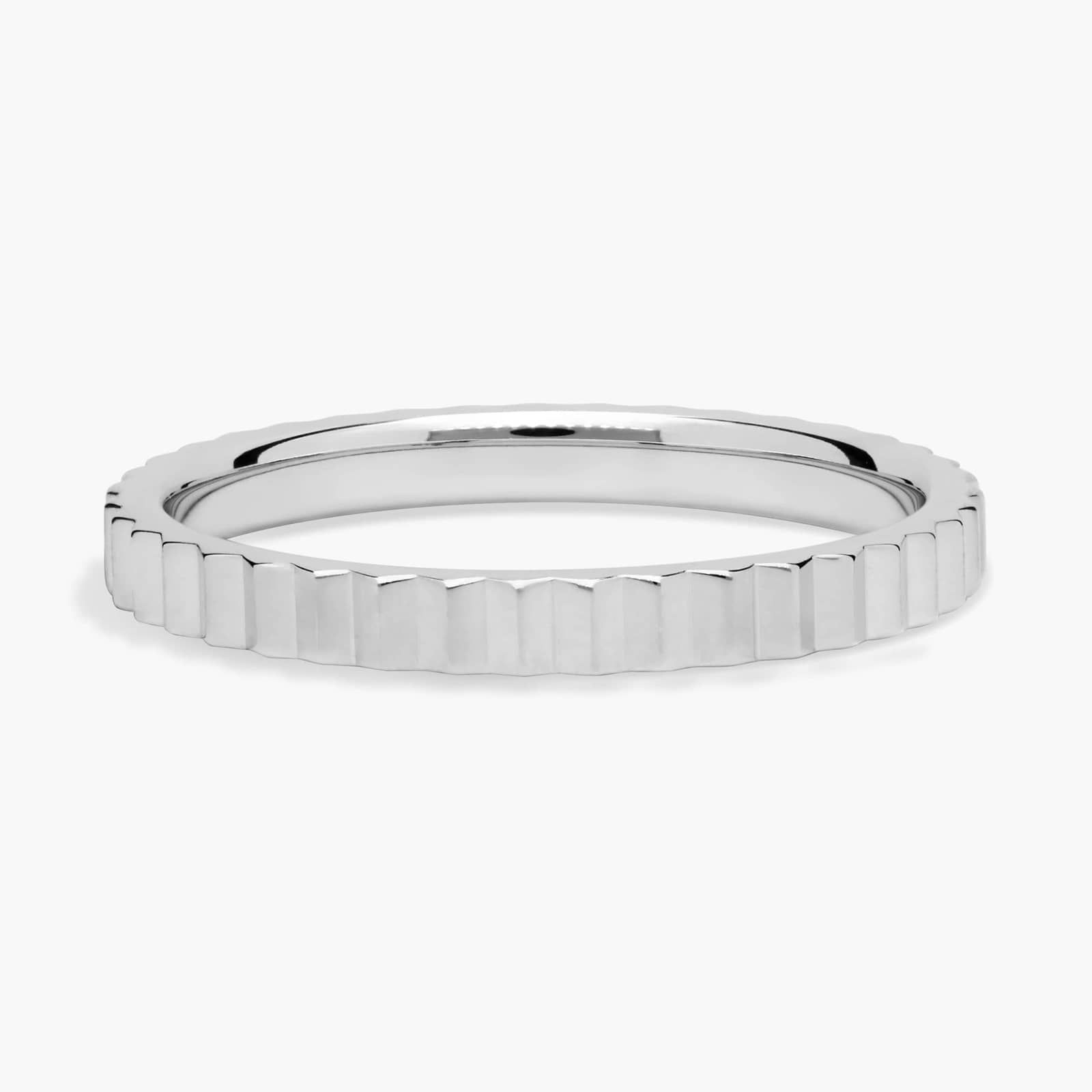 Stackable Vertical Mirrors Ring in 18k White Gold (2mm)