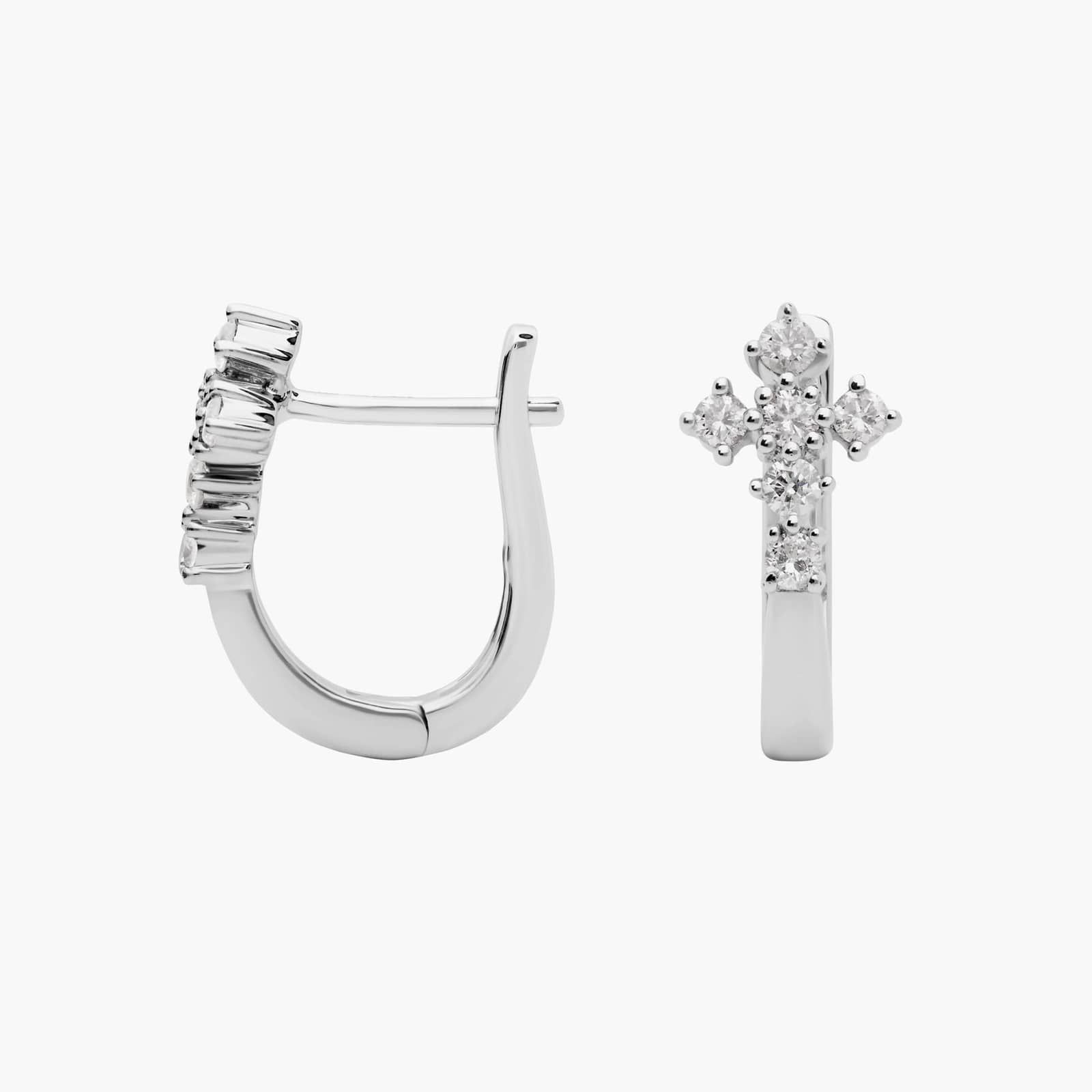 Ellie Vail Ridge Cross Huggie Hoop Earring