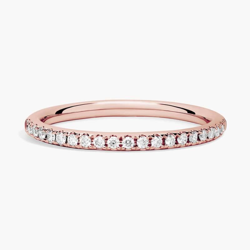 Riviera Pavé Lab-Grown Diamond Ring in 14k Rose Gold (1/6 ct. tw.)