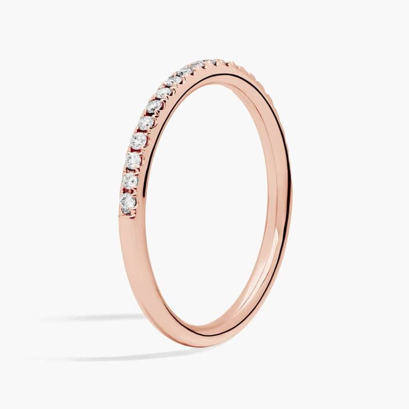 Riviera Pavé Lab-Grown Diamond Ring in 14k Rose Gold (1/6 ct. tw.)