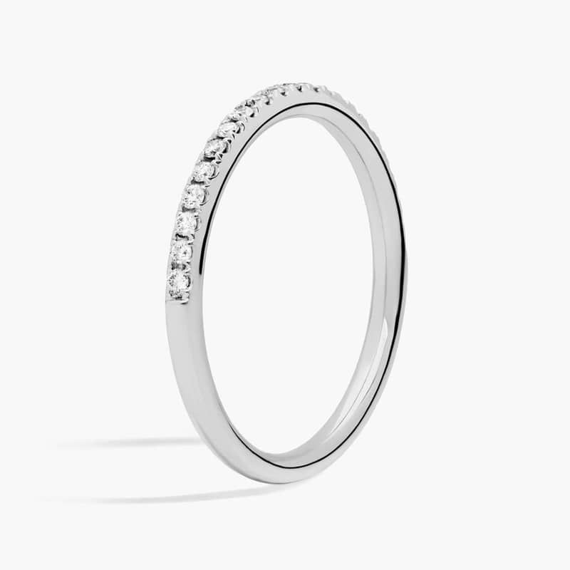 Riviera Pavé Diamond Ring in 14k White Gold (1/6 ct. tw.)