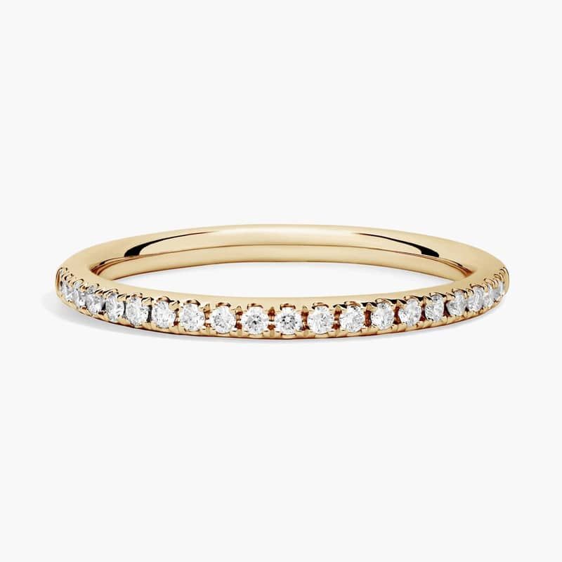 Lace Bridge Three Stone and Pave Diamond Engagement Ring  in 18k Yellow Gold (1/2 ct. t.w)