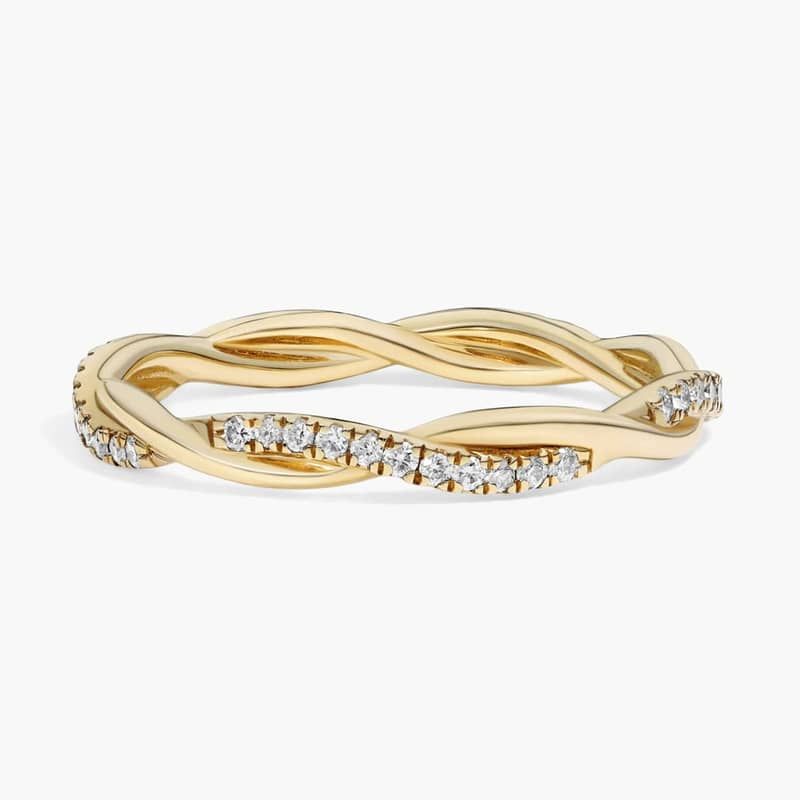 Petite Twist Diamond Eternity Ring in 14k Yellow Gold (1/5 ct. tw.)