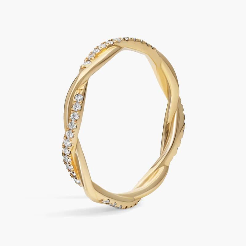 Petite Twist Diamond Eternity Ring in 14k Yellow Gold (1/5 ct. tw.)