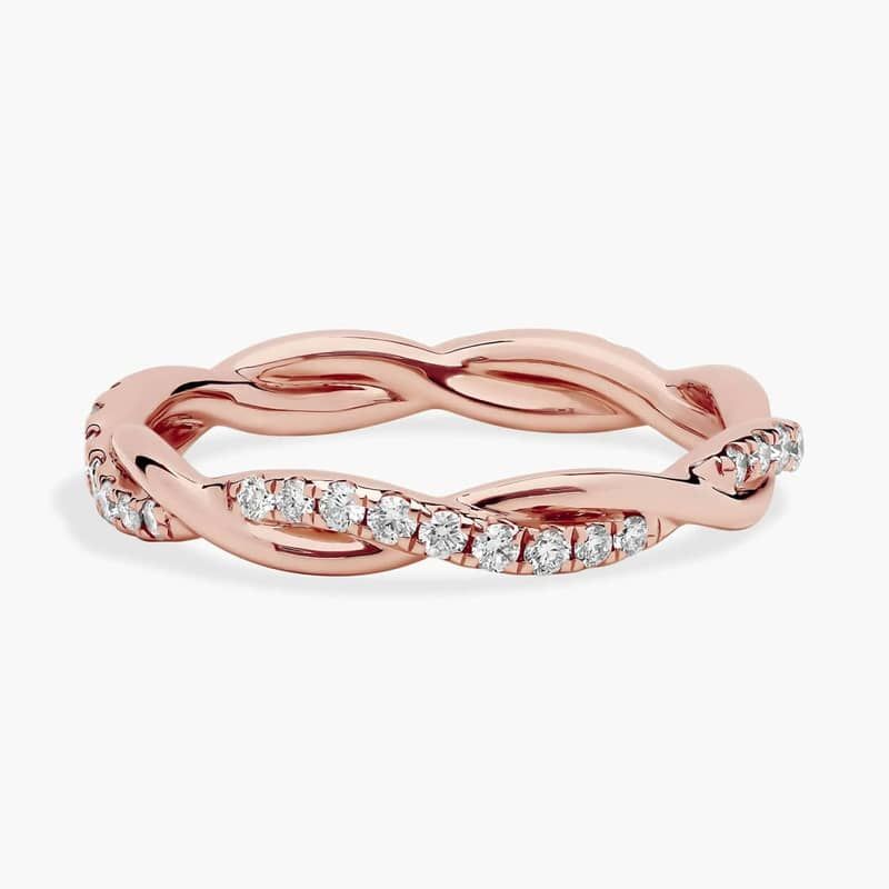 Petite Twist Diamond Eternity Ring in 14k Rose Gold (1/3 ct. tw.)