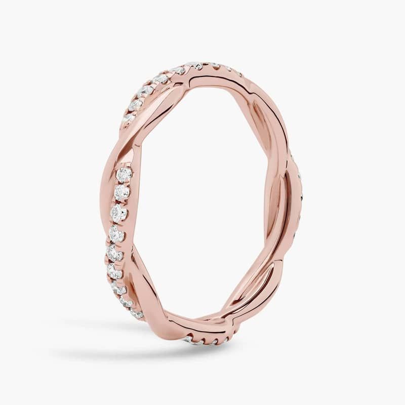 Petite Twist Diamond Eternity Ring in 14k Rose Gold (1/3 ct. tw.)