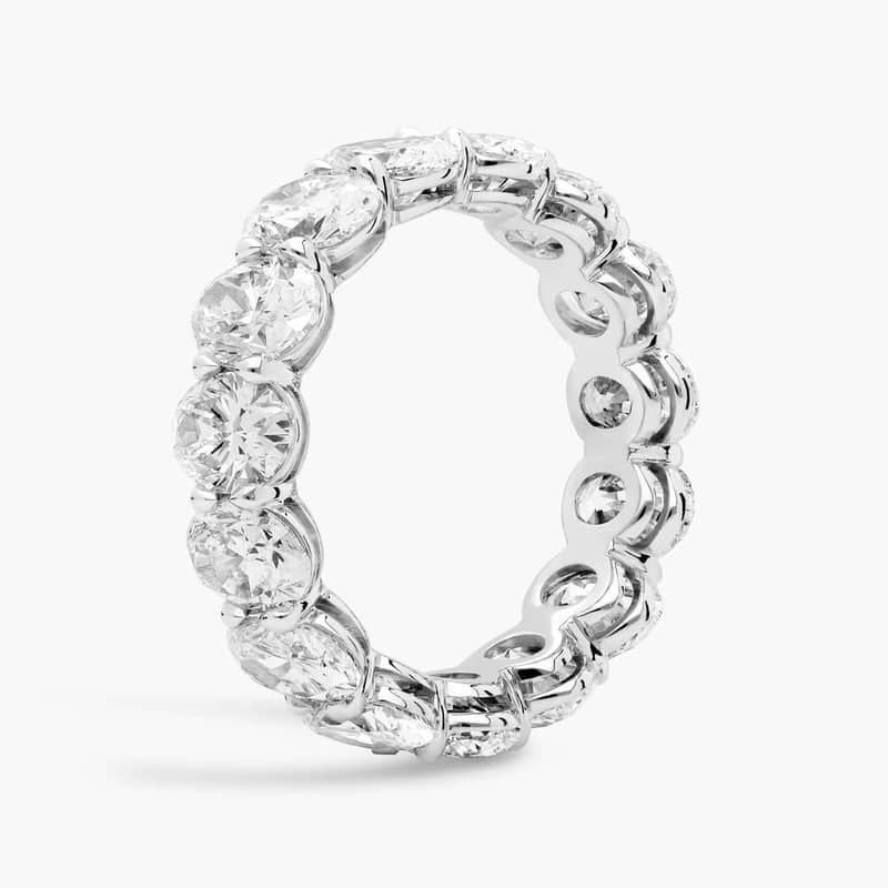 Oval Cut Lab-Grown Diamond Eternity Ring In 14K White Gold (6 Ct. tw. - F-G / VS2-SI1)