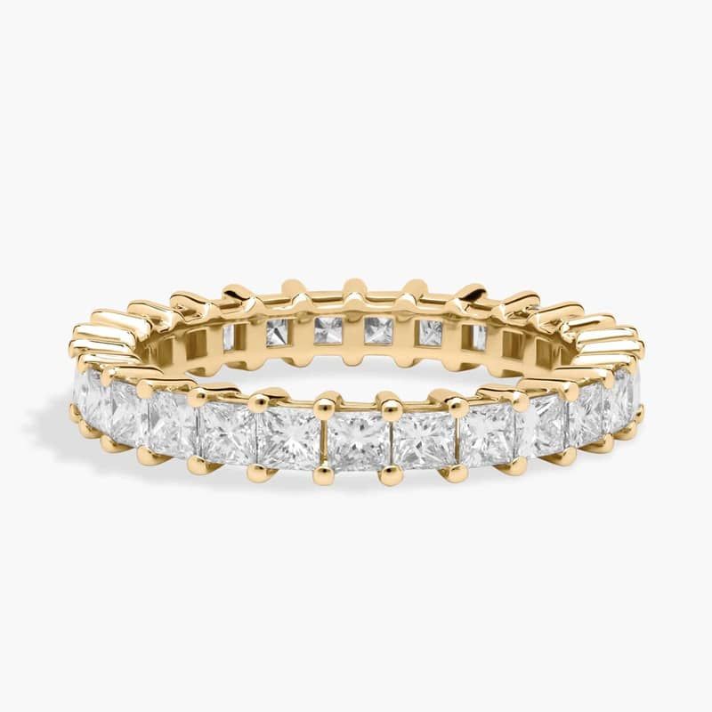 Princess Cut Lab-Grown Diamond Eternity Ring In 14K Yellow Gold (2 Ct. tw. - F-G / VS2-SI1)