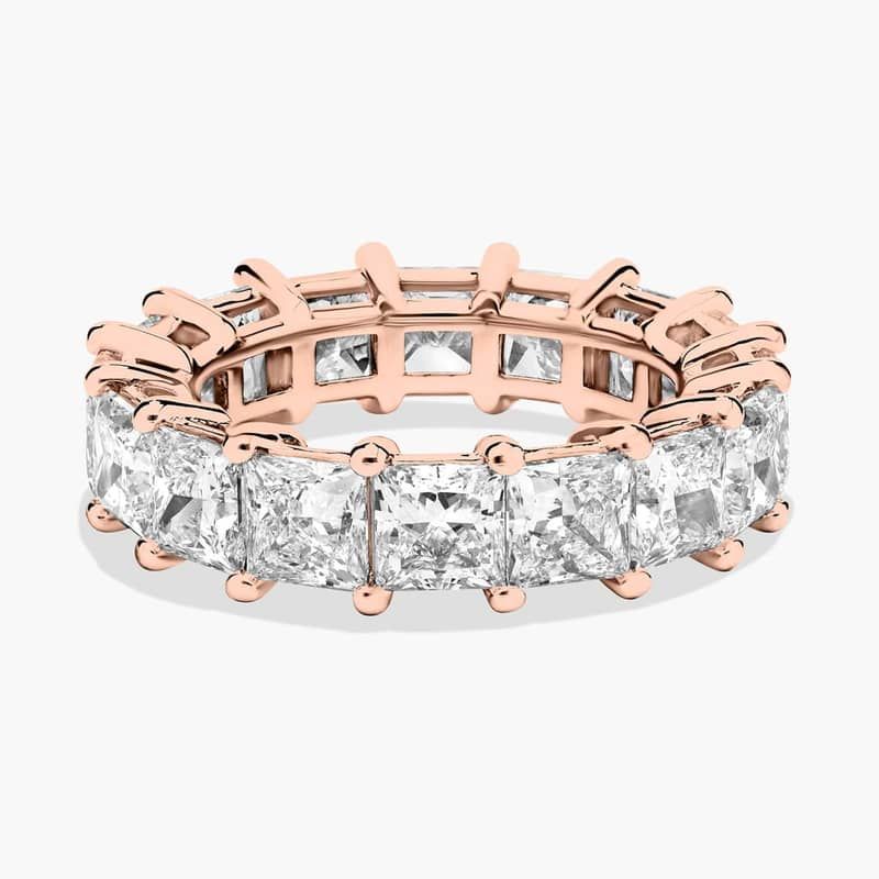 Princess Cut Eternity Ring In 14K Rose Gold (5 Ct. tw. - H-I / SI1-SI2)