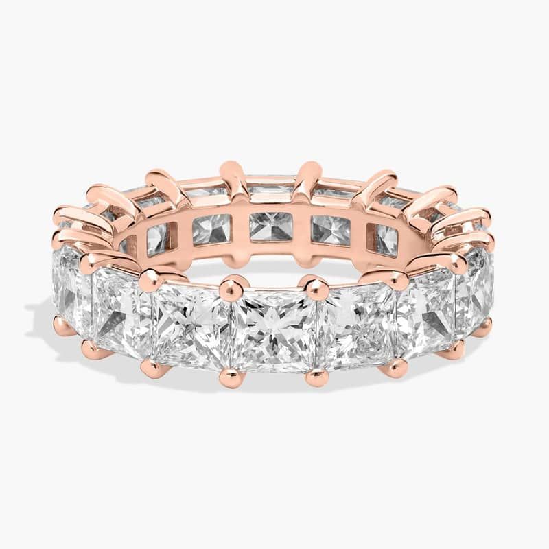 Princess Cut Eternity Ring In 14K Rose Gold (7 Ct. tw. - H-I / SI1-SI2)
