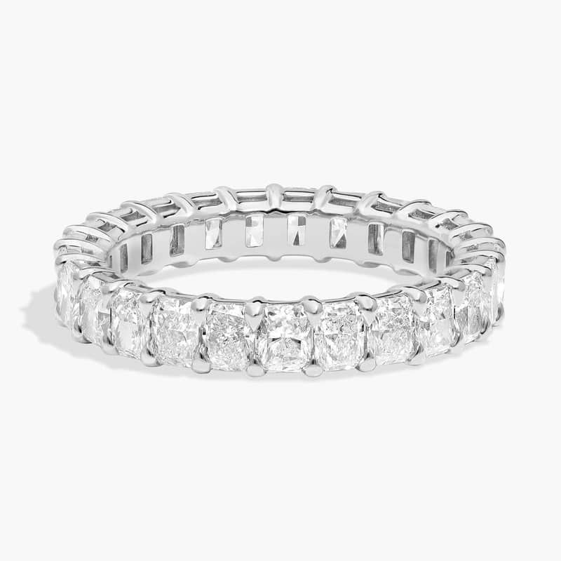 Radiant Cut Lab-Grown Diamond Eternity Ring In 14K White Gold (3 Ct. tw. - F-G / VS2-SI1)