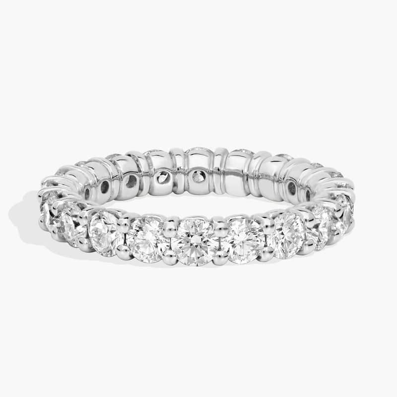 Comfort Fit Round Brilliant Diamond Eternity Ring in Platinum (3 ct. tw.)