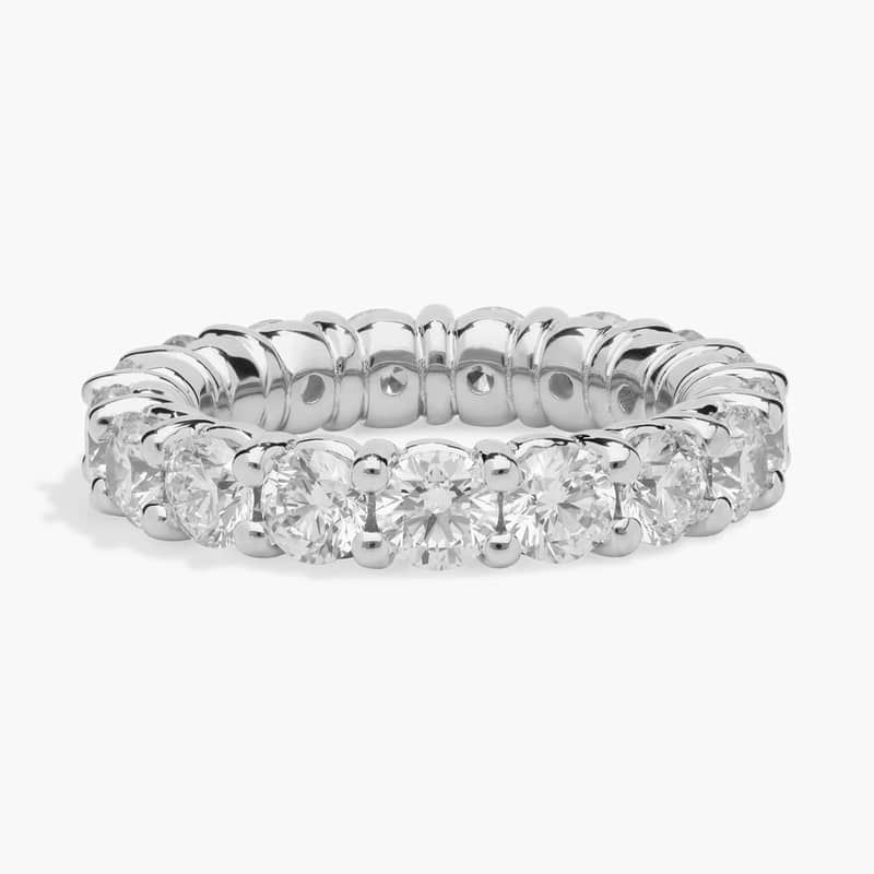 Comfort Fit Round Brilliant Diamond Eternity Ring in Platinum (4 ct. tw.)