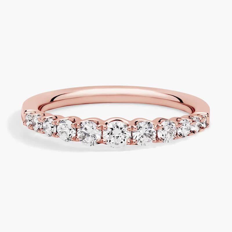 Selene Graduated Diamond Anniversary Ring in 14k Rose Gold (5/8 ct. tw.)