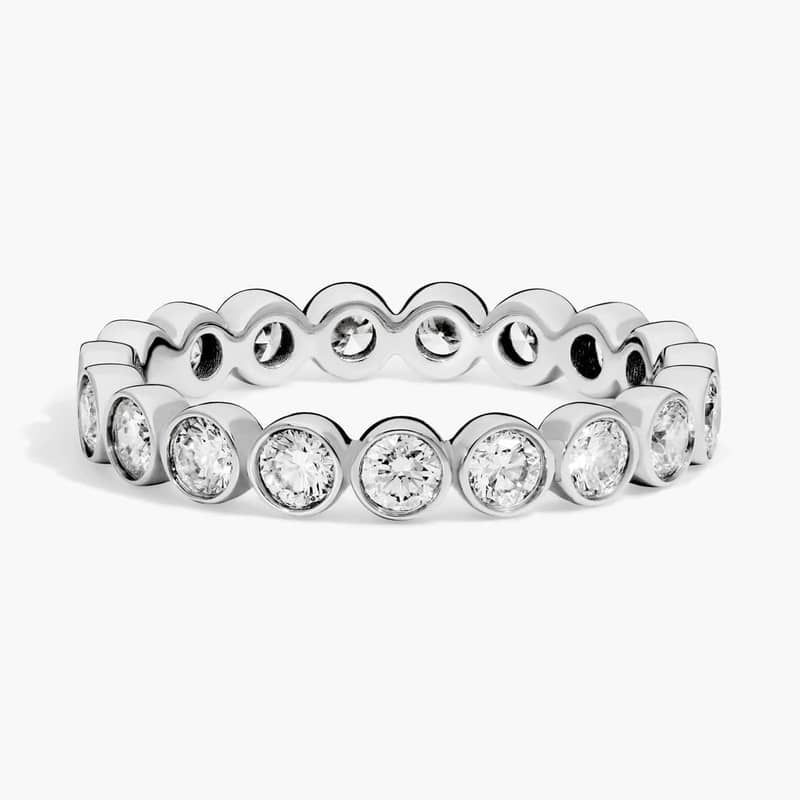 Bezel-Set Diamond Eternity Ring in 14k White Gold (1 ct. tw.)