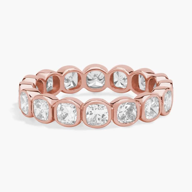 Bezel Cushion Diamond Eternity Ring in 14k Rose Gold (2 1/4 ct. tw.)