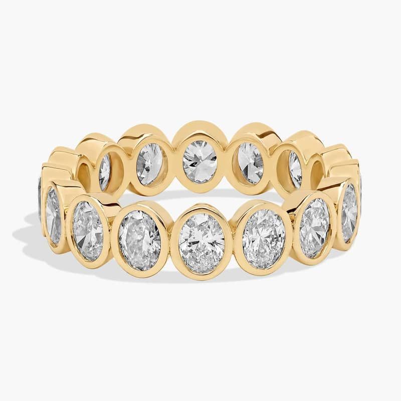 Bezel Oval Eternity Ring in 14k Yellow Gold (2 3/8 ct. tw. tw)