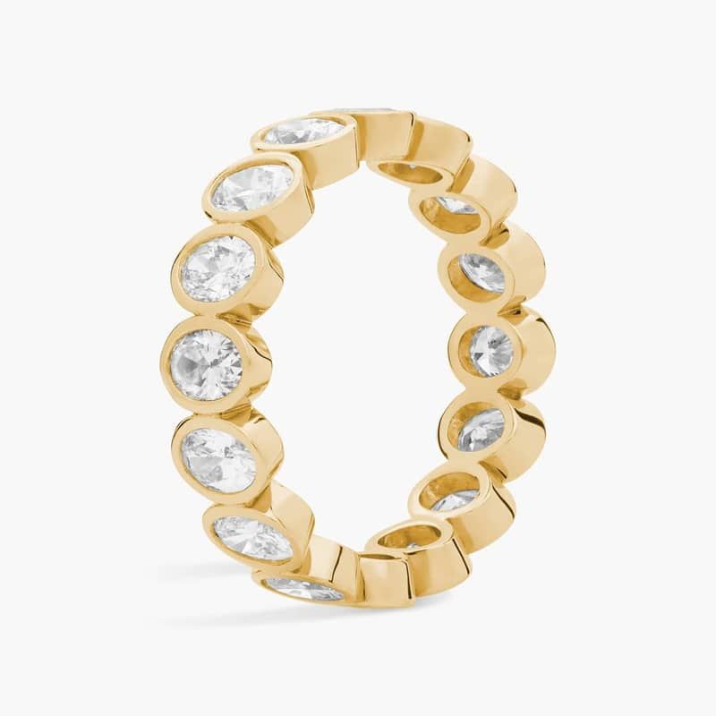 Bezel Oval Eternity Ring in 14k Yellow Gold (2 3/8 ct. tw. tw)
