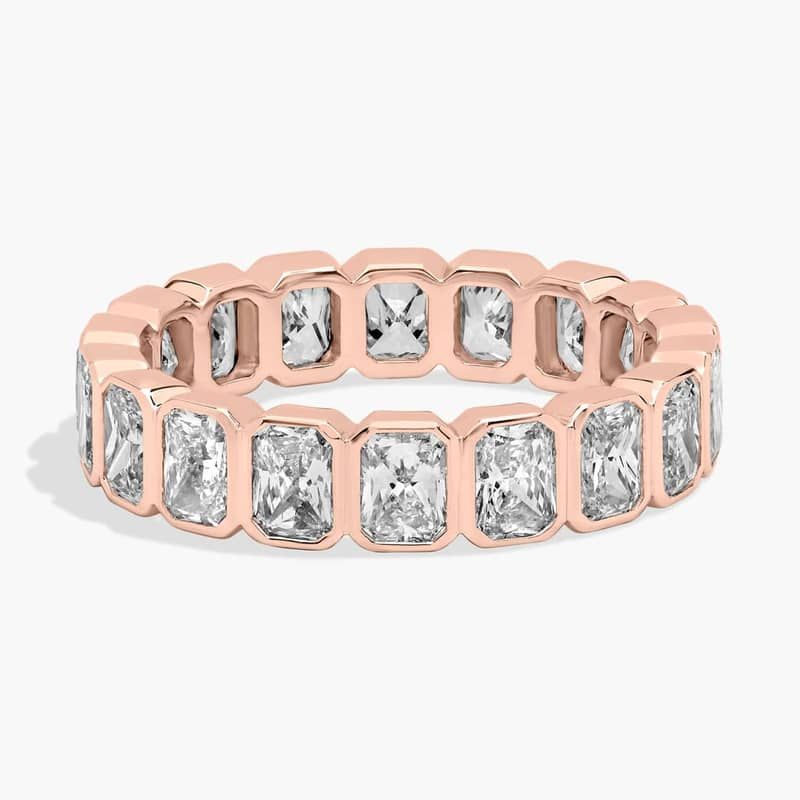 Bezel Radiant Diamond Eternity Ring in 14k Rose Gold (3 ct. tw.)