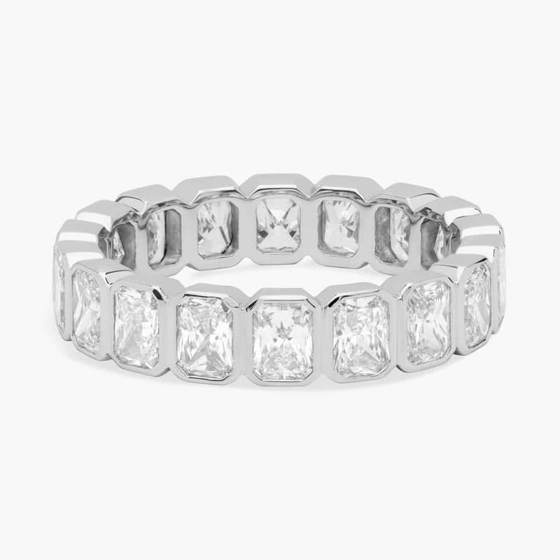 Bezel Radiant Diamond Eternity Ring in Platinum (3 ct. tw.)