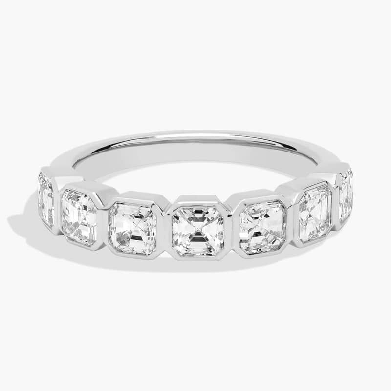 7 Stone Asscher Bezel Diamond Anniversary Ring in Platinum (1 3/4 ct. tw.)