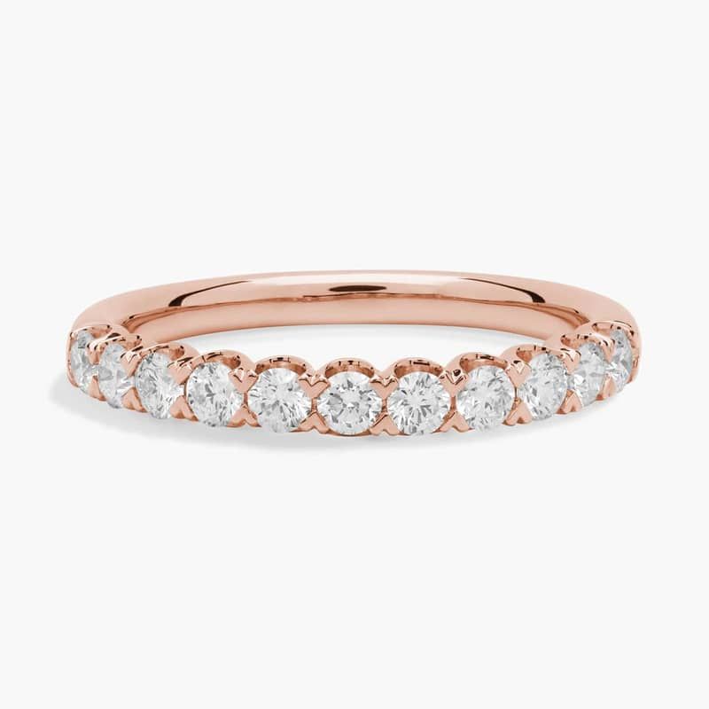 V-Prong Pave Diamond Ring in 14k Rose Gold (1/2 ct. tw.)